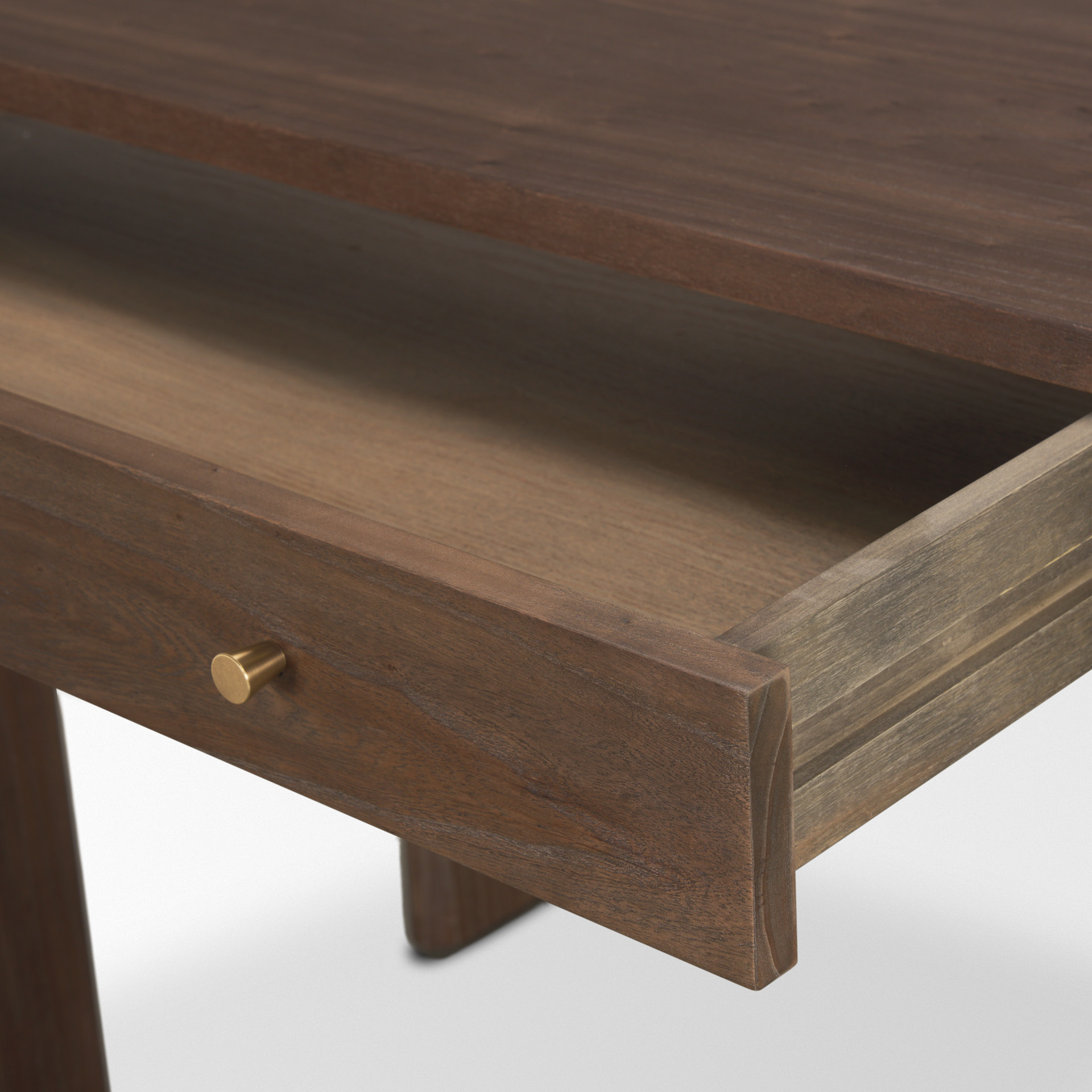 Sohan Dark Brown Elm Wood Oblong Desk
