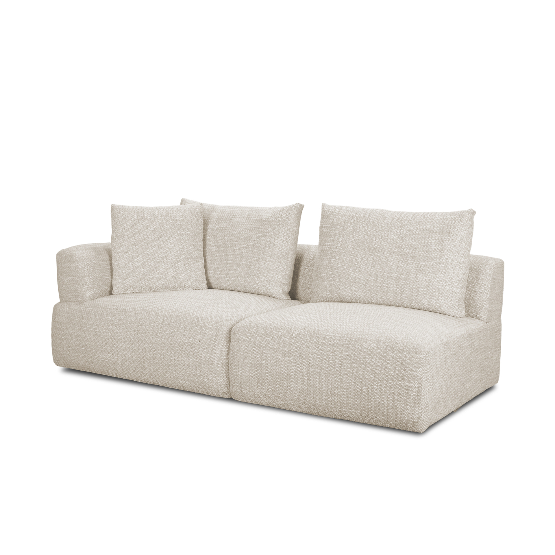 Warner Oatmeal 2 Piece Long Sofa Set