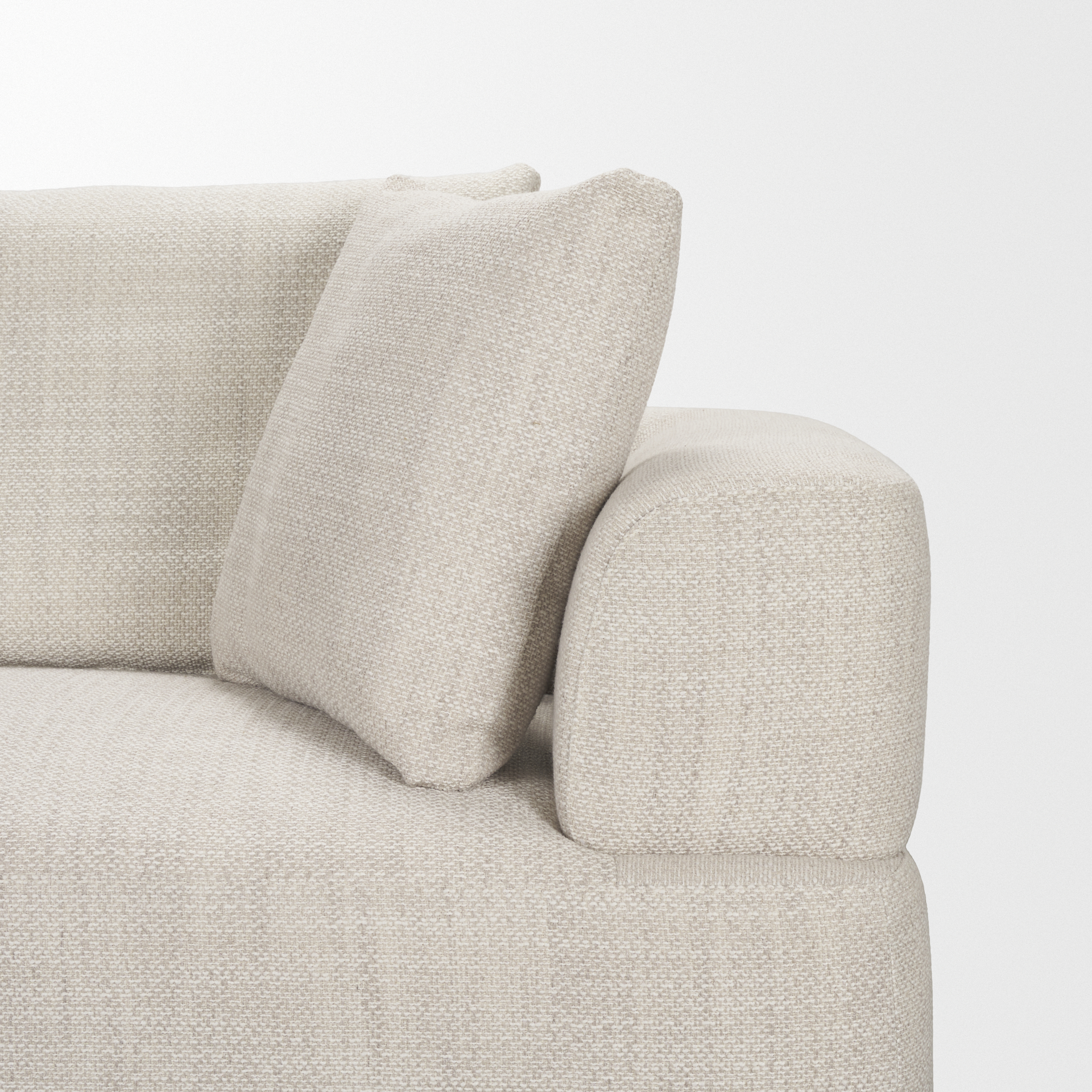 warner oatmeal 3 piece sofa set w/corner piece