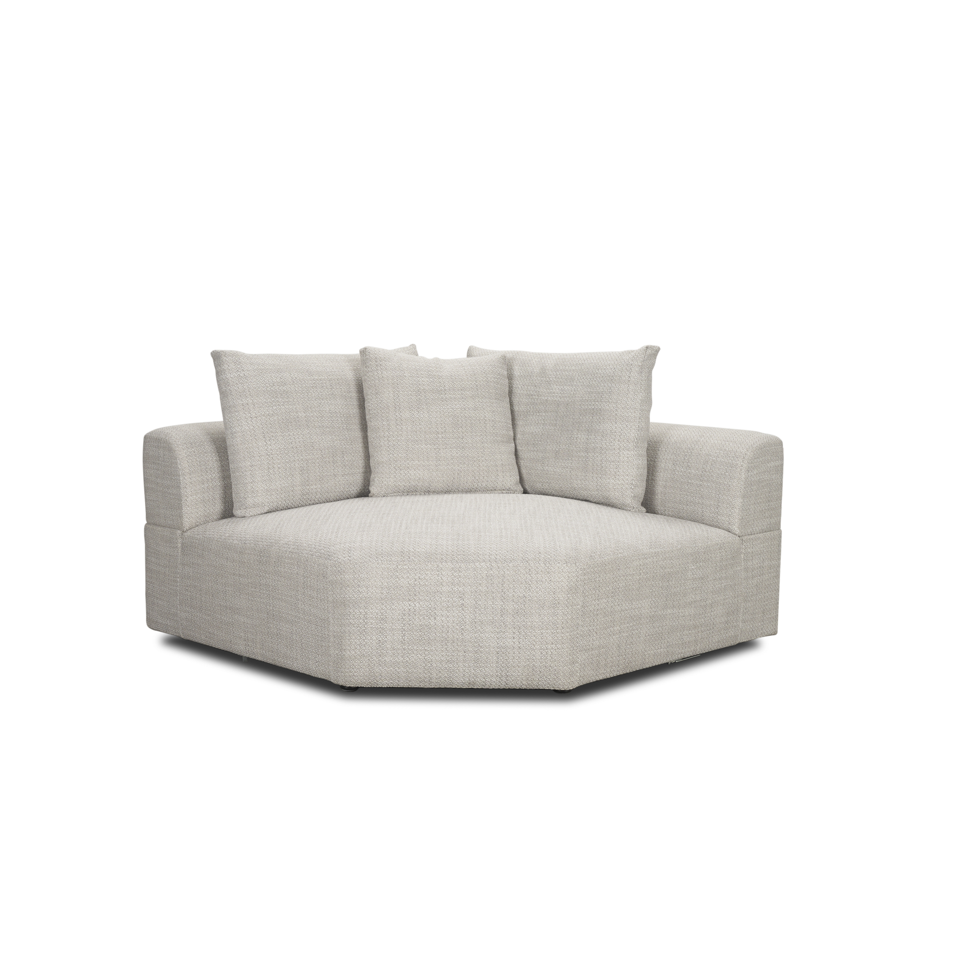 warner gray 3 piece sofa set w/corner piece