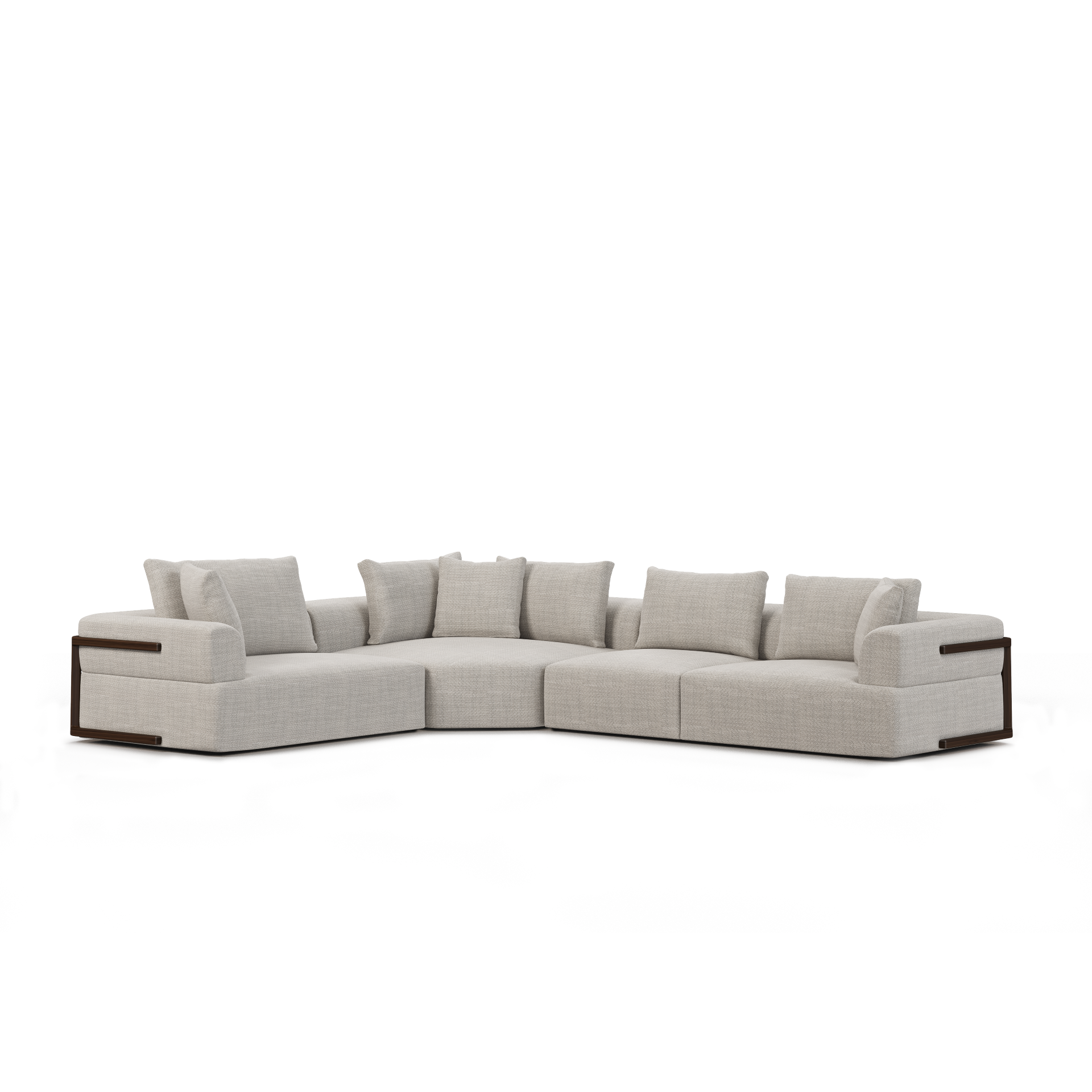 warner gray 3 piece sofa set w/corner piece