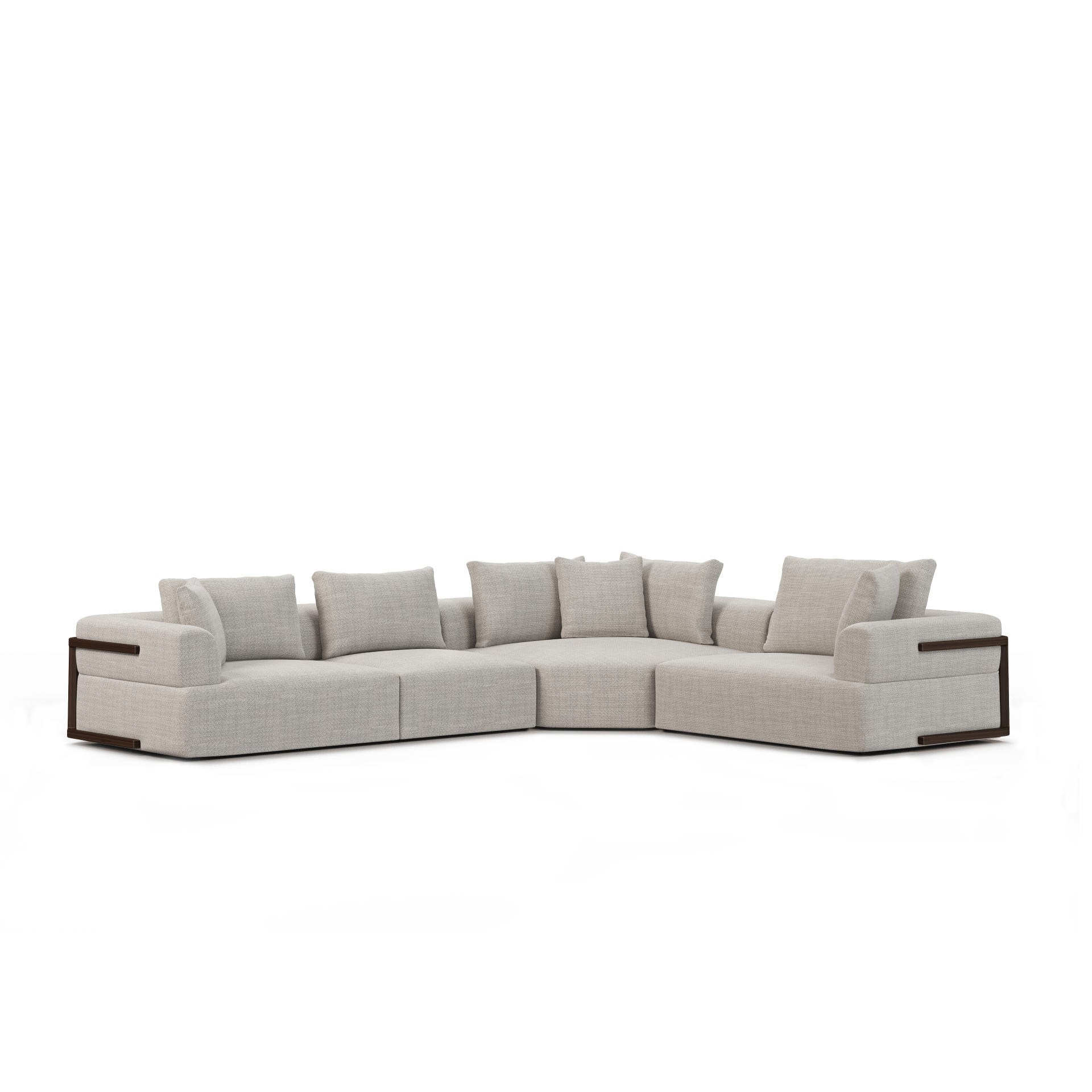warner gray 3 piece sofa set w/corner piece