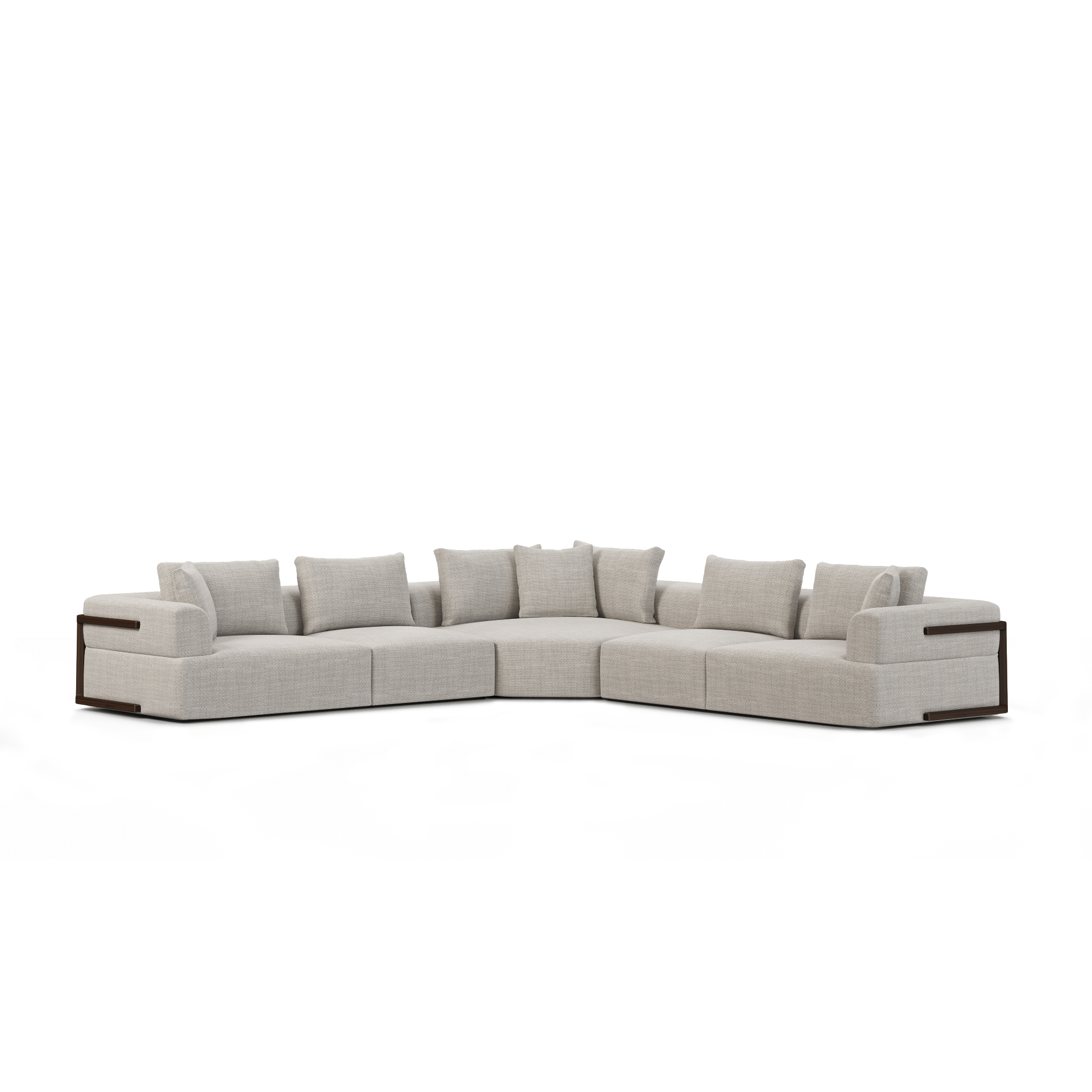 warner gray 3 piece sofa set w/corner piece