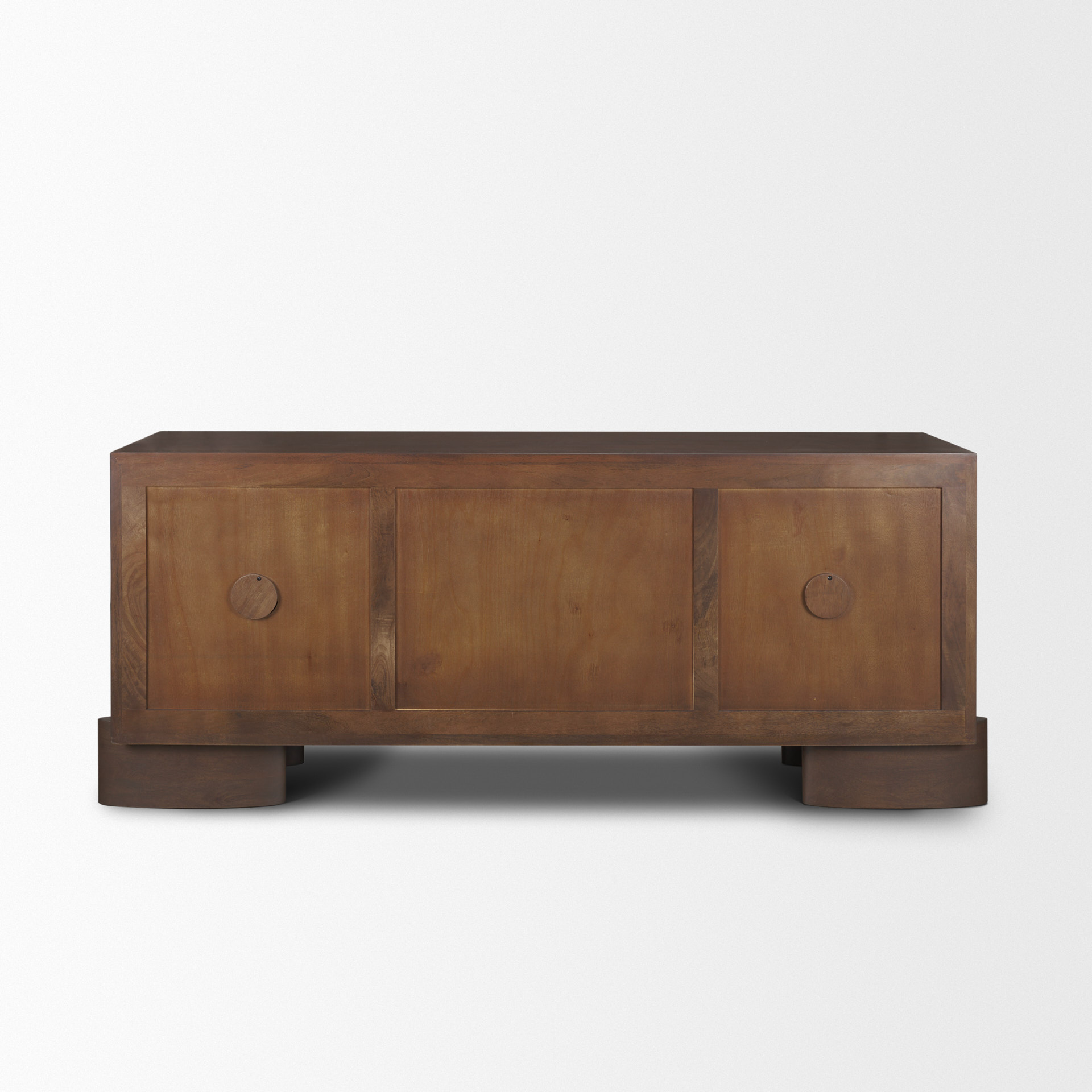 jonan dark brown wood w/ dark aged brass 2 door 3 drawer sideboard