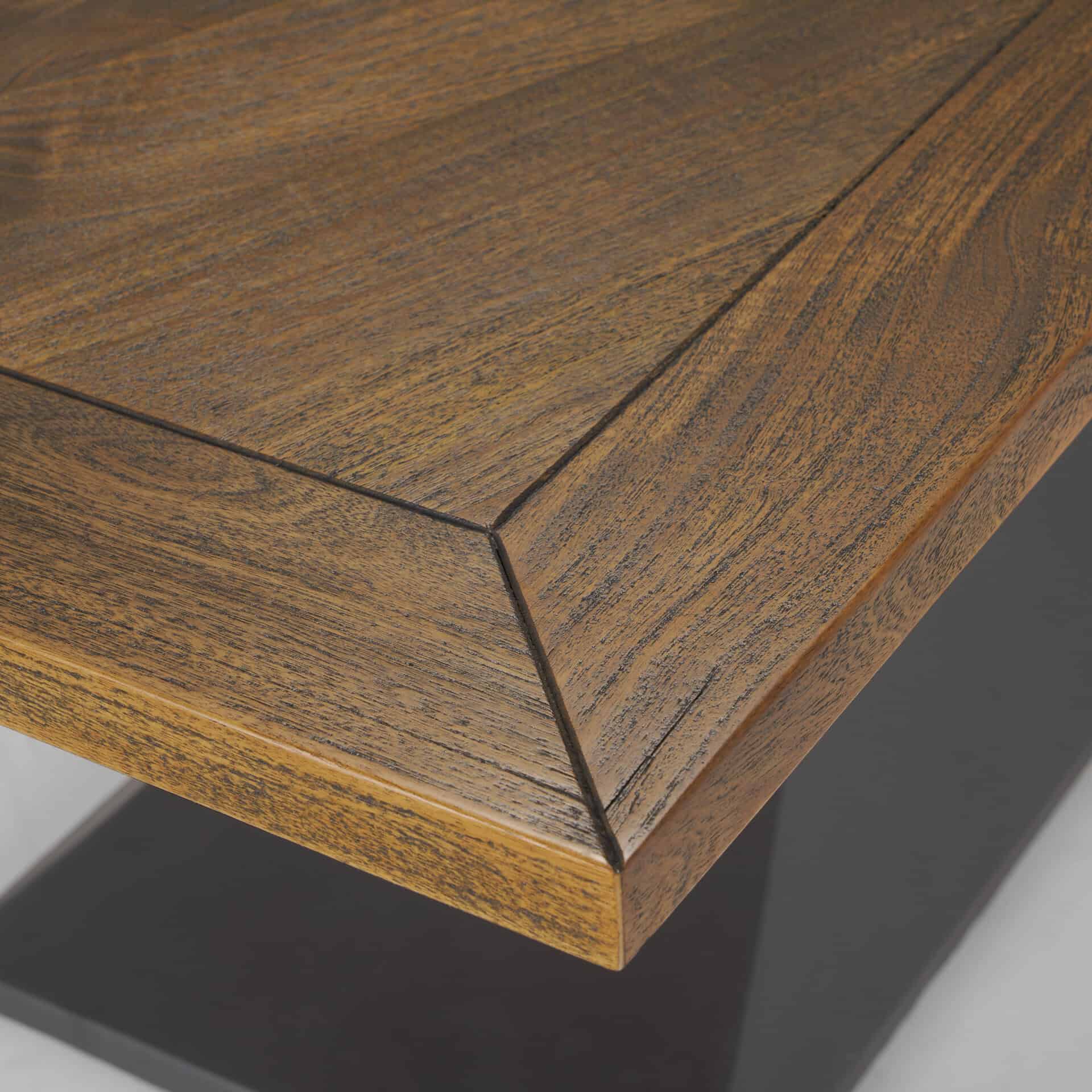 maxton ii 79x39 rectangular brown solid wood top dark gunmetal base dining table