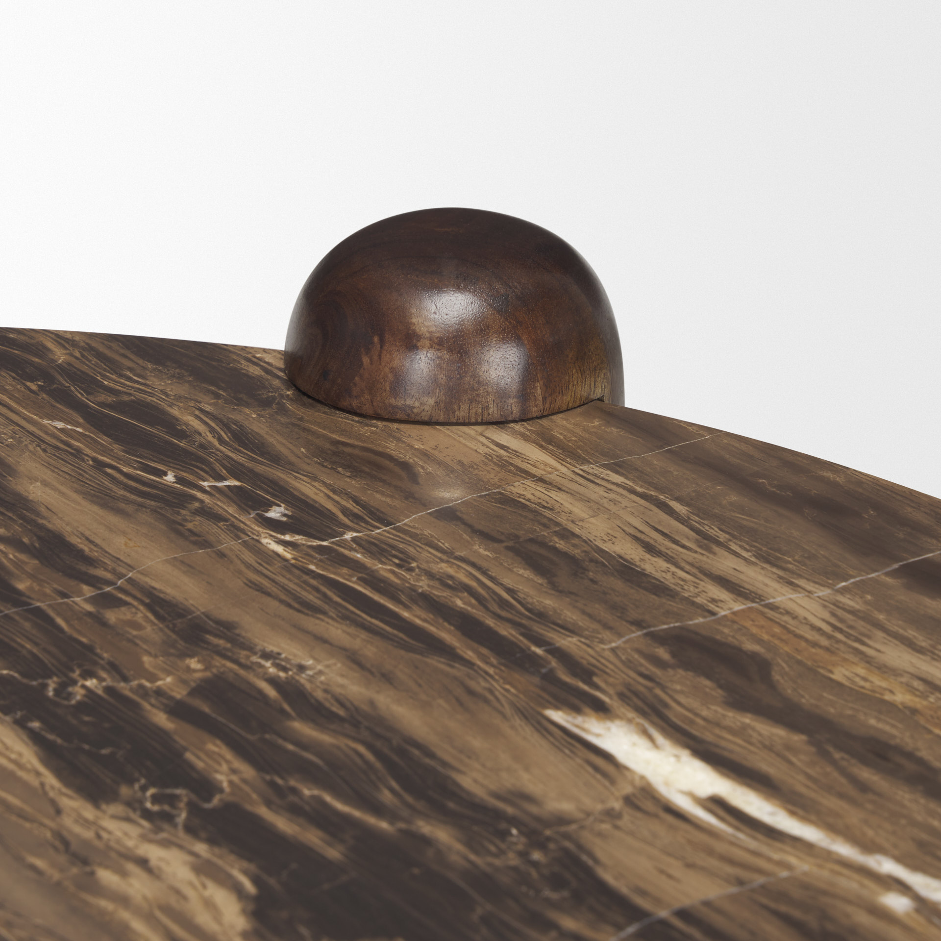 jovia brown mango wood w/ cappuccino marble round coffee table