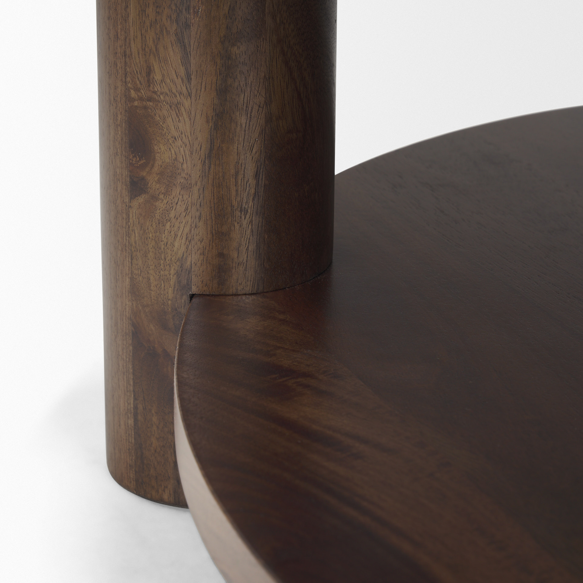 jovia brown mango wood w/ cappuccino marble round coffee table