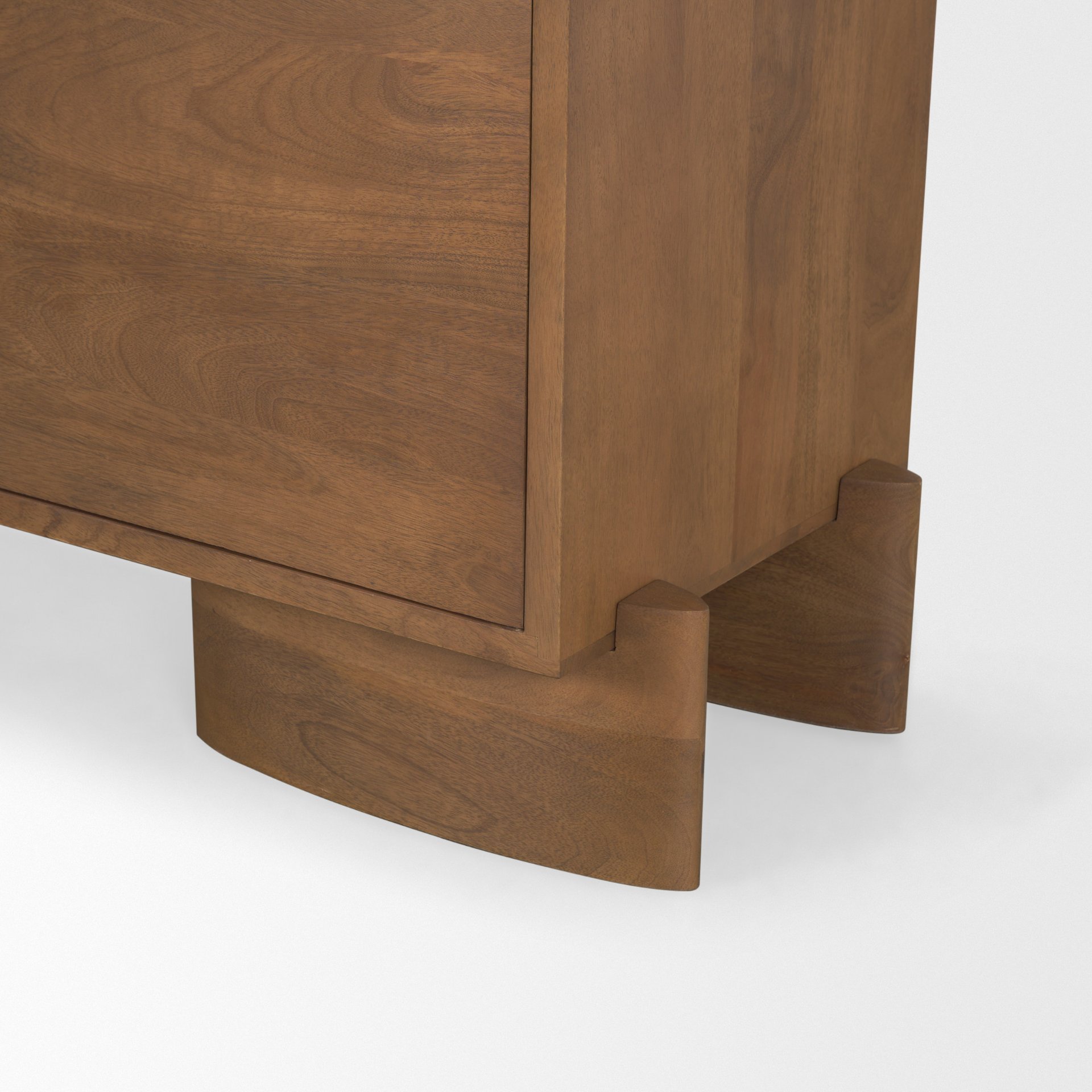 jonan medium brown wood w/ dark aged brass 2 door 3 drawer sideboard