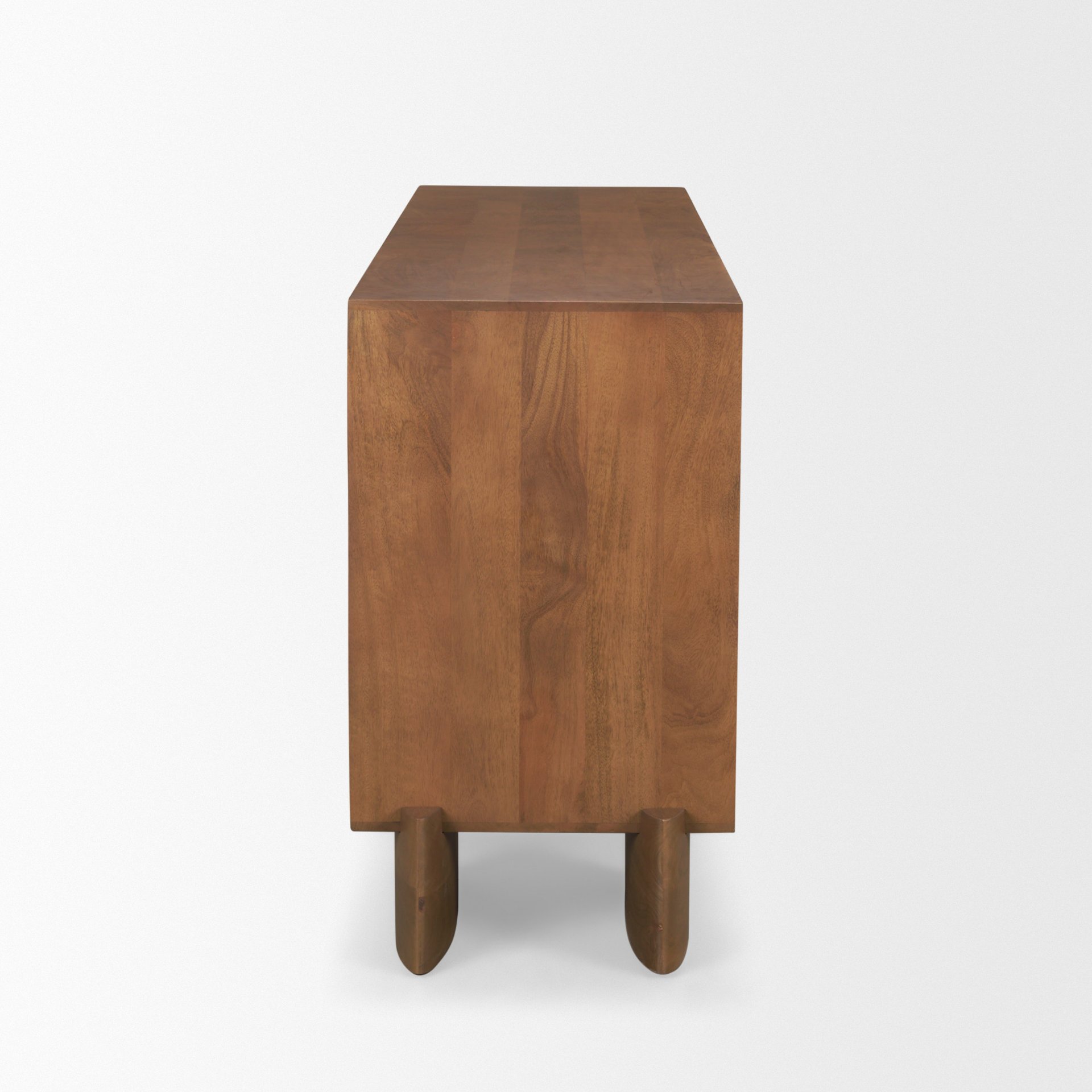 jonan medium brown wood w/ dark aged brass 2 door 3 drawer sideboard