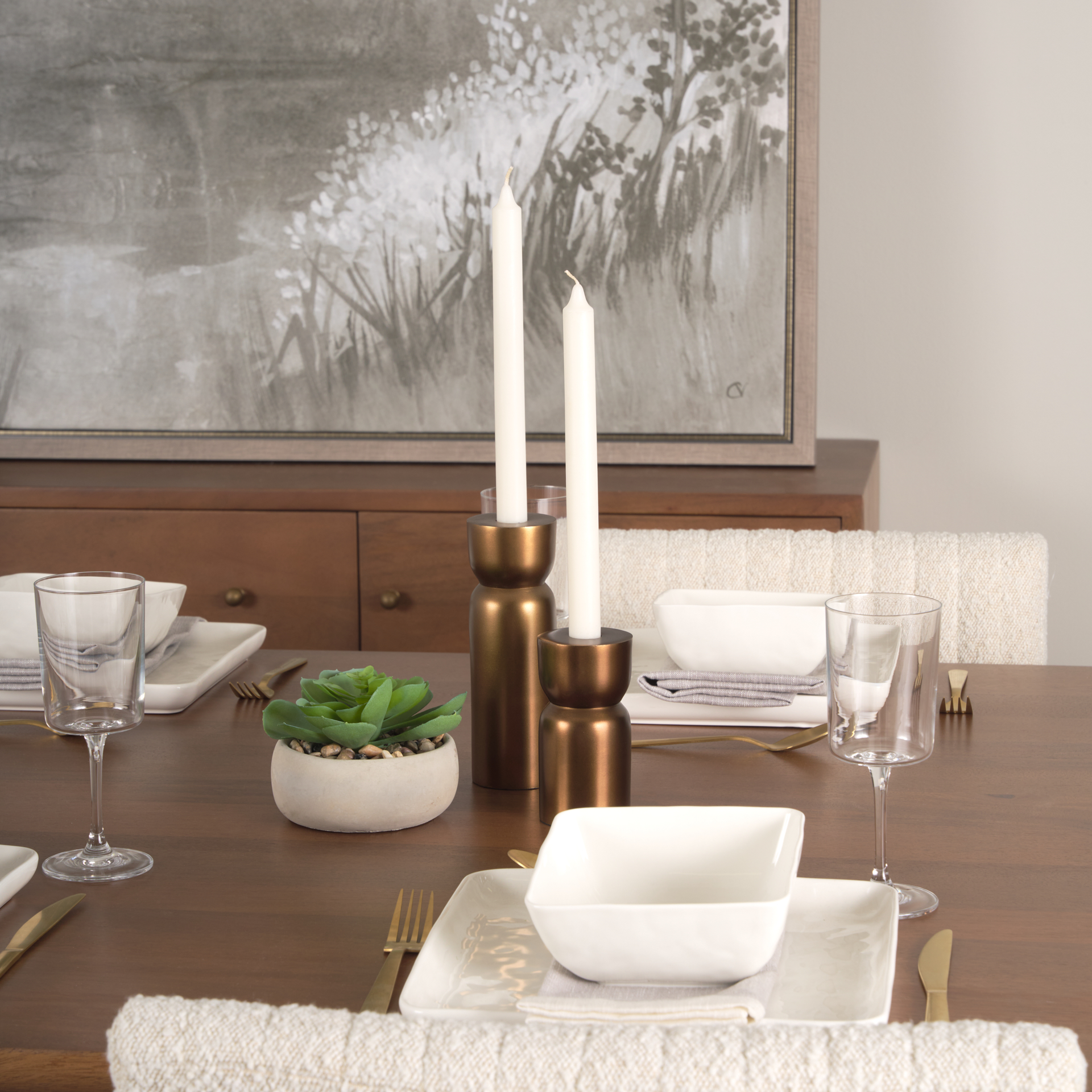 malta aluminum candle holder large