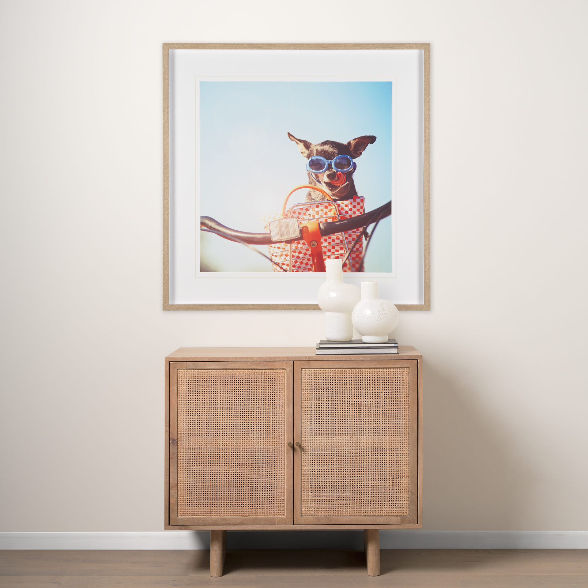 retro chihuahua by the studio a framed art print matted under glass