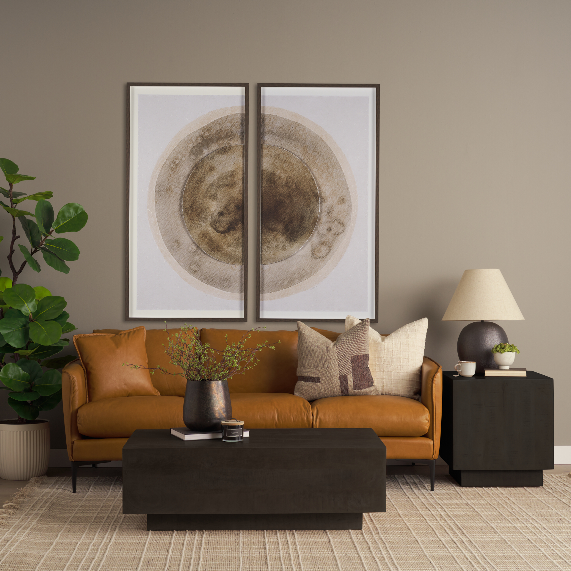 hayden dark brown wood end/side table