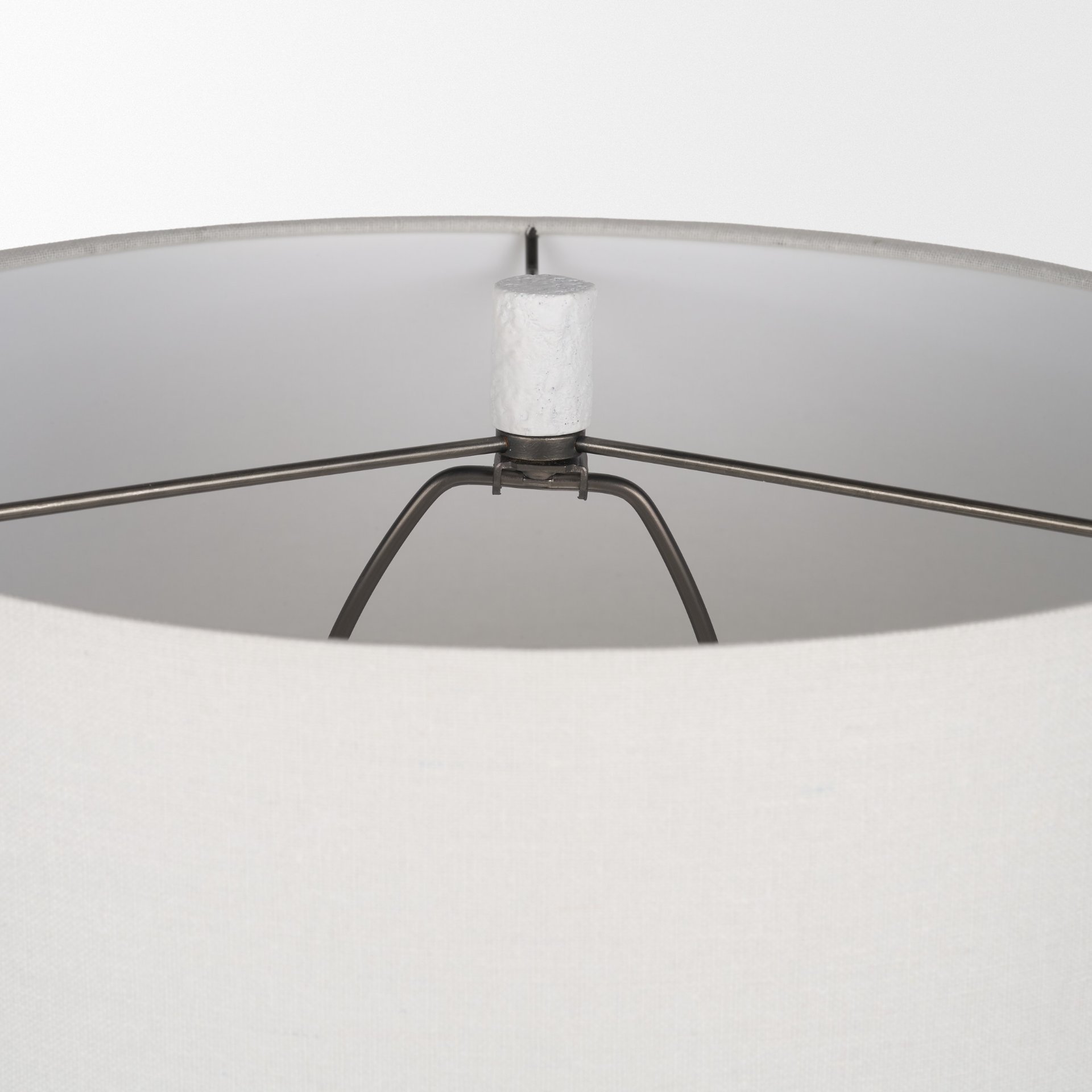 everly 15.0l x 15.0w x 27.5h white cement w/beige shade table lamp