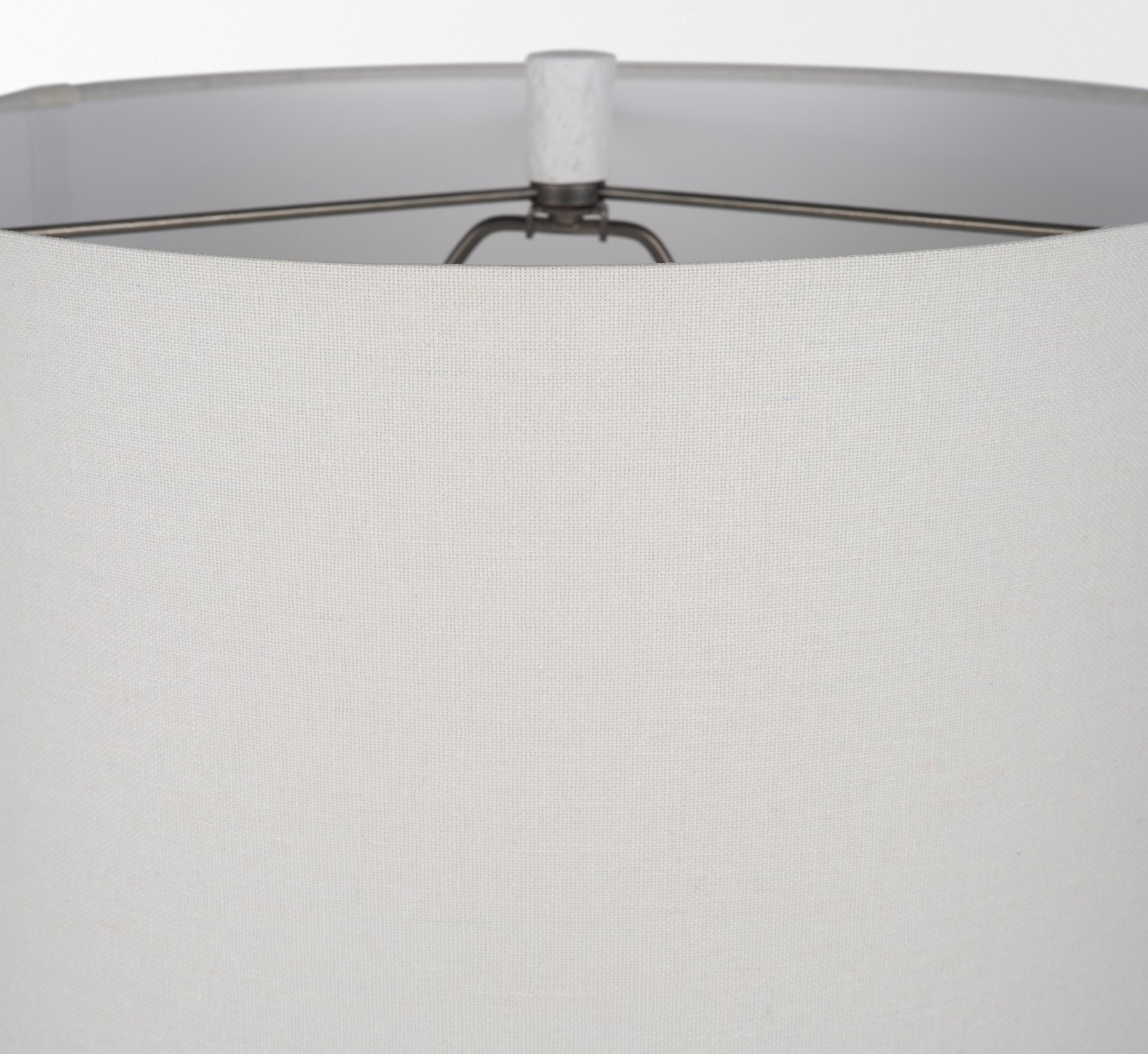 everly 15.0l x 15.0w x 27.5h white cement w/beige shade table lamp