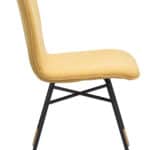 Yellow Polyester Upholstered Dining Chair with Gold-Tipped Legs (Set of 2) 12 Yellow Polyester Upholstered Dining Chair with Gold-Tipped Legs (Set of 2)