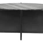 Modern Marble Top Coffee Table with Steel Base, Gray & Black