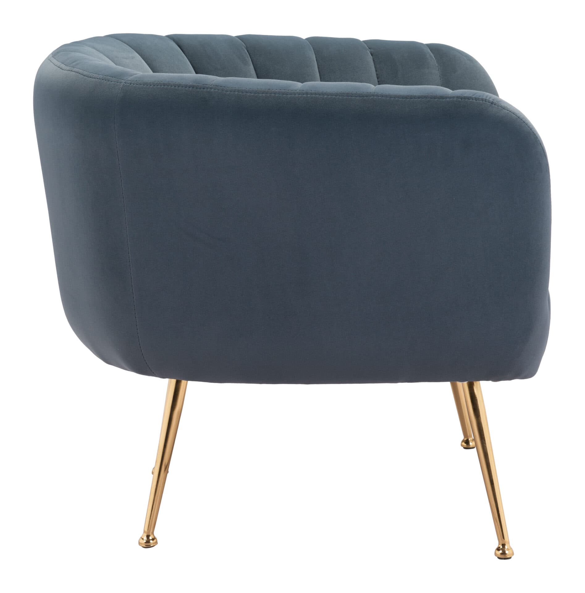 Art Deco Velvet Accent Chair with Gold Legs - Gray 5 Art Deco Velvet Accent Chair with Gold Legs - Gray - Image 5