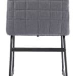 Modern Gray Dining Chairs with Tufted Upholstery and Steel Legs (Set of 2)