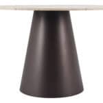 Round Beige & Bronze Dining Table with Steel Base 12 Round Beige & Bronze Dining Table with Steel Base