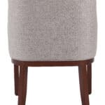 Gray Upholstered Dining Chair with Solid Wood Frame and Armrests