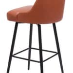Modern Brown Swivel Barstool with Faux Leather and Steel Frame 15 Modern Brown Swivel Barstool with Faux Leather and Steel Frame