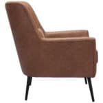 Vintage Brown Faux Leather Accent Chair with Steel Legs 12 Vintage Brown Faux Leather Accent Chair with Steel Legs