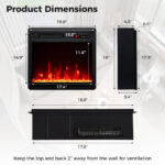 18 Inch Electric Fireplace Heater with Adjustable Flames and Timer