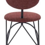 Modern Maroon Brown Dining Chair with Steel Legs (Set of 2) 11 Modern Maroon Brown Dining Chair with Steel Legs (Set of 2)