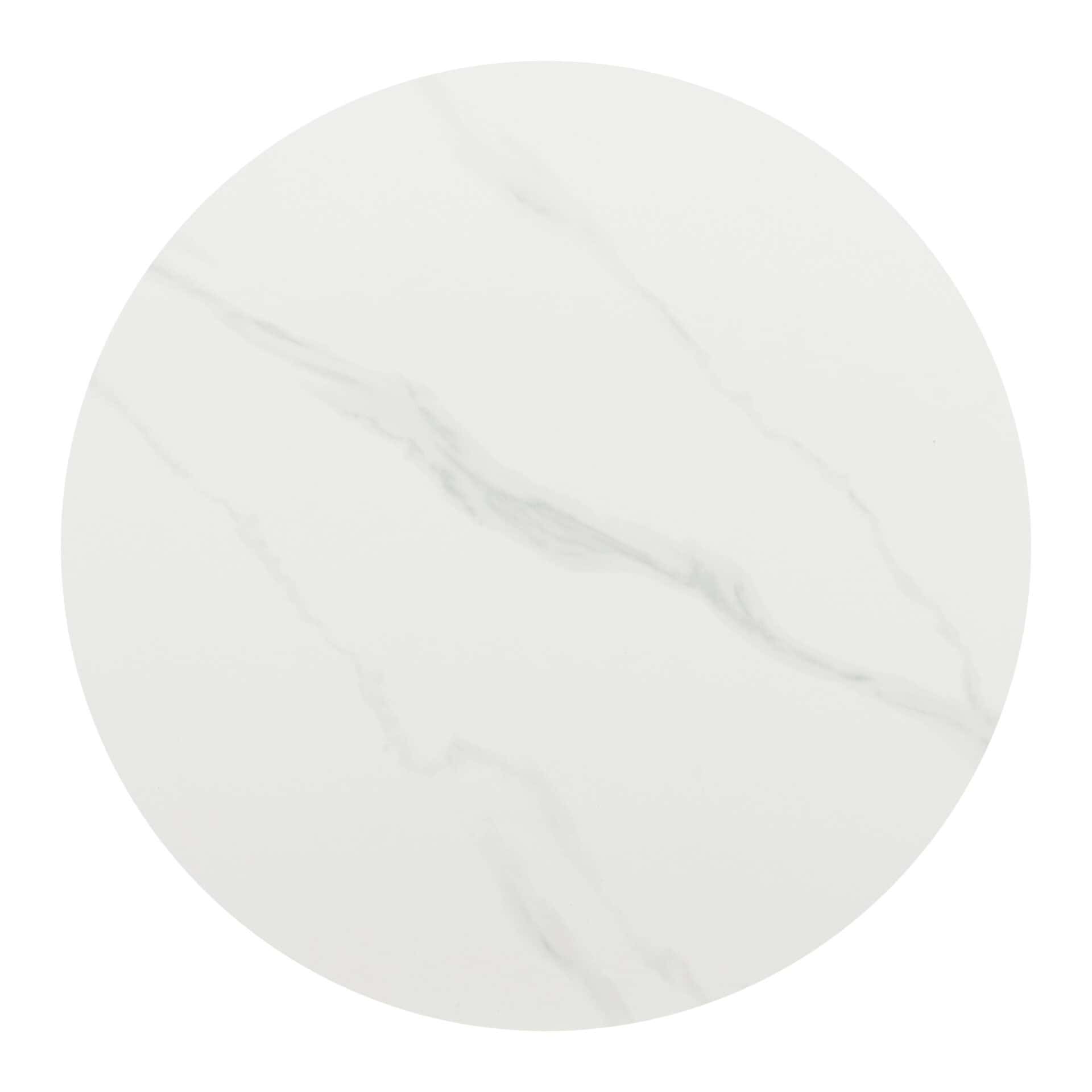 White Sintered Stone Round Dining Table with Steel Base 8 White Sintered Stone Round Dining Table with Steel Base - Image 8