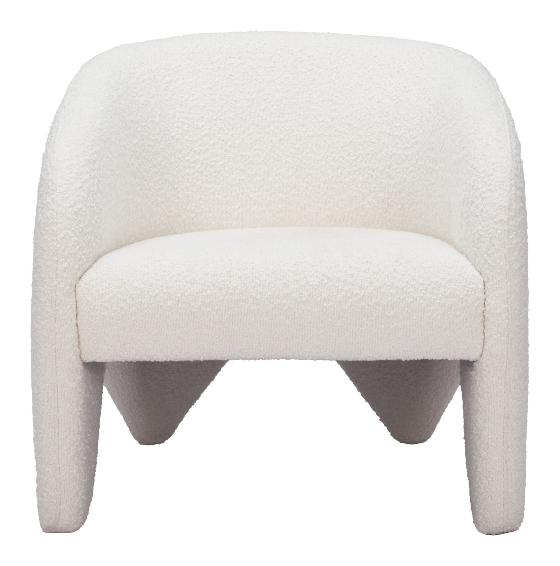 Modern White Shearling Accent Chair with Armrest Support 4 Modern White Shearling Accent Chair with Armrest Support - Image 4