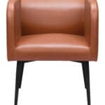 Modern Art Deco Style Faux Leather Dining Chair with Steel Frame 9 Modern Art Deco Style Faux Leather Dining Chair with Steel Frame