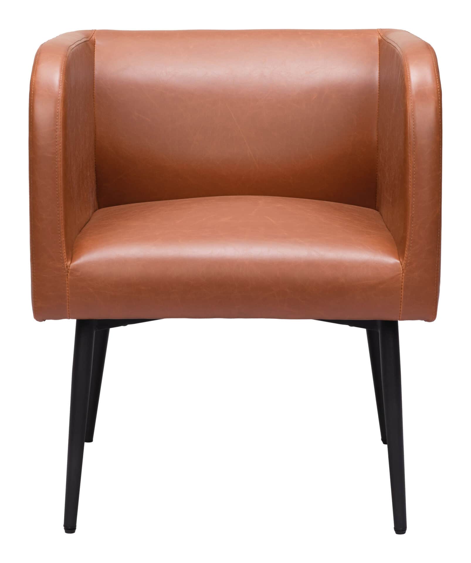 Modern Art Deco Style Faux Leather Dining Chair with Steel Frame 3 Modern Art Deco Style Faux Leather Dining Chair with Steel Frame - Image 3