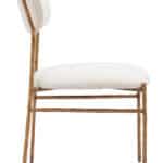 Cream and Gold Dining Chair with Steel Frame and Performance Fabric 13 Cream and Gold Dining Chair with Steel Frame and Performance Fabric