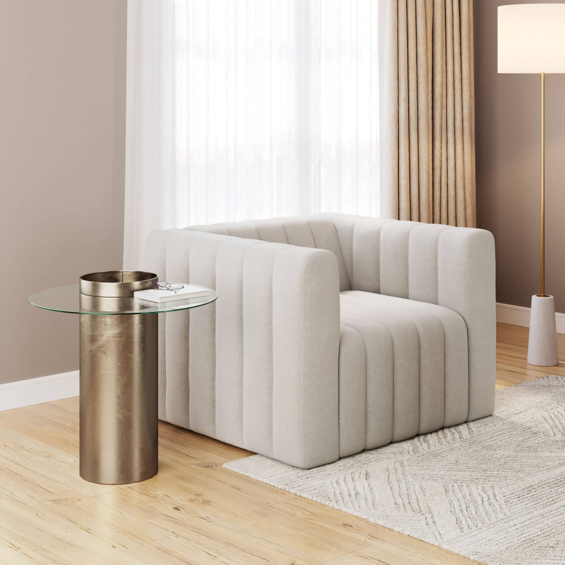 Modern Armchair with Durable, Easy-Clean Fabric and Sleek Design 1 Modern Armchair with Durable, Easy-Clean Fabric and Sleek Design