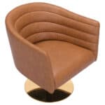 Modern Brown Swivel Accent Chair with Faux Leather and Tufted Seat 16 Modern Brown Swivel Accent Chair with Faux Leather and Tufted Seat