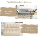 Adjustable 6-Position Foldable Floor Sofa with Washable Cover