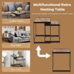 Rustic Brown Nesting End Tables with Metal Legs for Living Room (Set of 2) 14 Rustic Brown Nesting End Tables with Metal Legs for Living Room (Set of 2)