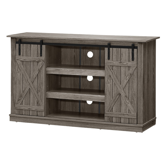 Rustic Sliding Barn Door TV Stand with Adjustable Storage Shelves 6 Rustic Sliding Barn Door TV Stand with Adjustable Storage Shelves - Image 6