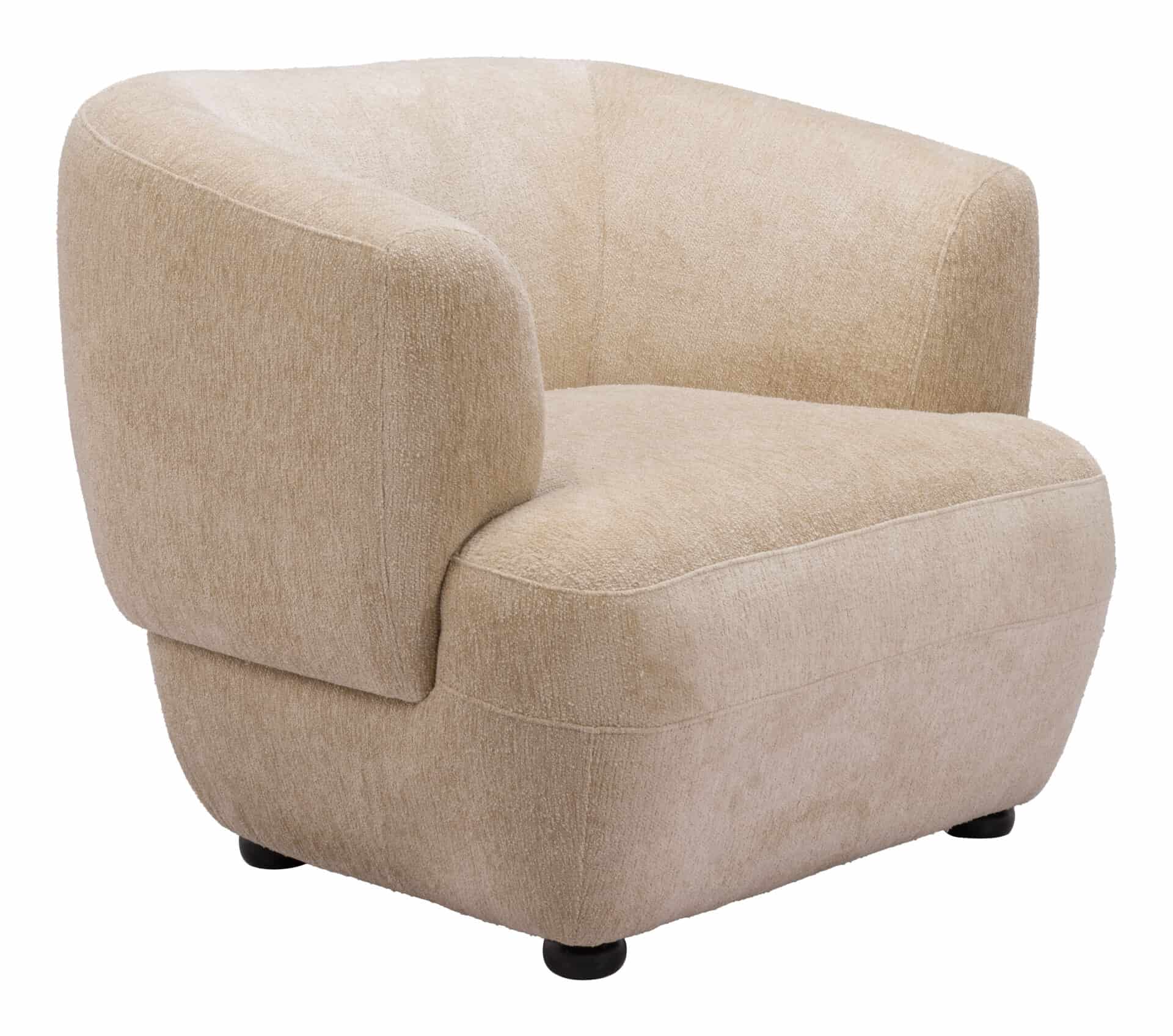 Velvet Accent Chair with Birch Legs and Armrest Support 8 Velvet Accent Chair with Birch Legs and Armrest Support - Image 8