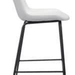 Mid-Century Modern White Counter Stool with Black Steel Frame 11 Mid-Century Modern White Counter Stool with Black Steel Frame