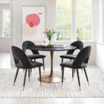 Modern Black Velvet Dining Chair with Steel Legs (Set of 2) 11 Modern Black Velvet Dining Chair with Steel Legs (Set of 2)
