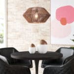 Natural Paper Rope Ceiling Lamp with Adjustable Cord - Brown
