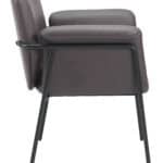 Sleek Brown Faux Leather Accent Chair with Steel Frame
