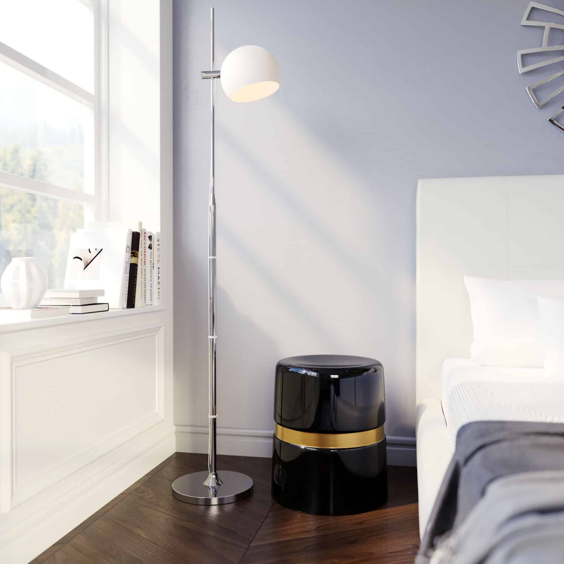 Elegant Black and Gold Round Side Table with Glossy Finish 1 Elegant Black and Gold Round Side Table with Glossy Finish