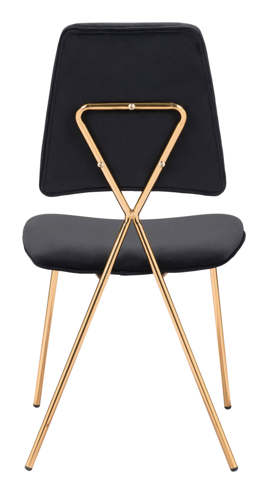 Black Velvet Dining Chair with Gold Frame (Set of 2) 6 Black Velvet Dining Chair with Gold Frame (Set of 2) - Image 6