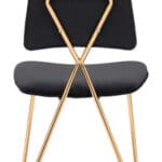 Black Velvet Dining Chair with Gold Frame (Set of 2) 15 Black Velvet Dining Chair with Gold Frame (Set of 2)