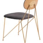 Gray Velvet Dining Chair with Gold Steel Legs (Set of 2) 16 Gray Velvet Dining Chair with Gold Steel Legs (Set of 2)