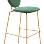 Green Velvet Bar Stools with Gold Frame (Set of 2) 16 Green Velvet Bar Stools with Gold Frame (Set of 2)