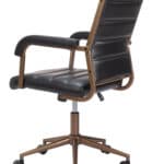 Vintage Black Faux Leather Office Chair with Adjustable Height and Tilt