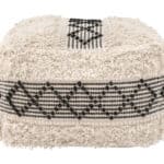 Beige & Black Boho Ottoman with Woven Cotton Seat 6 Beige & Black Boho Ottoman with Woven Cotton Seat